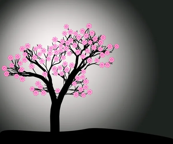 Abstraktní Kvetoucí strom. — Stockový vektor