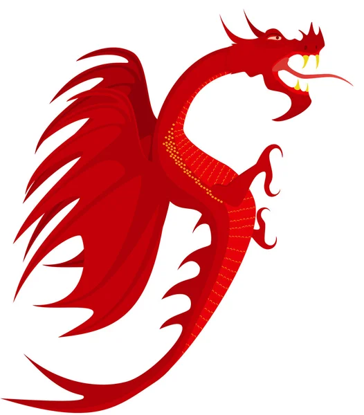 Héraldique, dragon rouge . — Image vectorielle