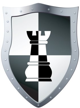 Metal shield a chess piece. clipart