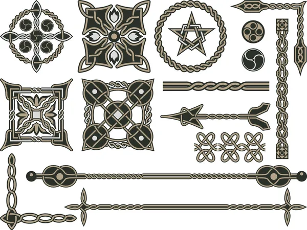 Elementos tradicionales celtas — Archivo Imágenes Vectoriales