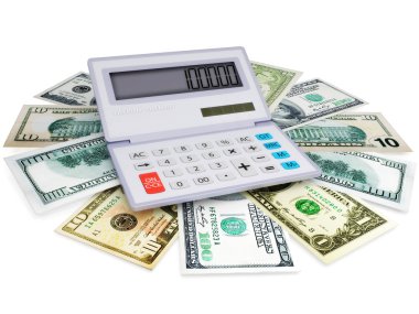 Electronic calculator and cashes clipart