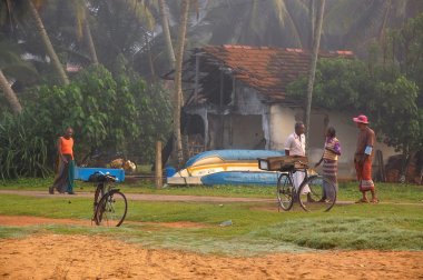 Fish Dealers in the Fishing Village clipart