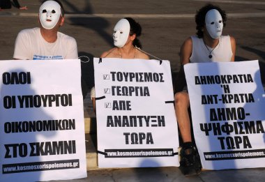 Protesting in Athens clipart