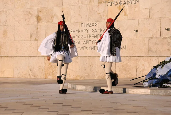 Stráž v parlamentu v Aténách — Stock fotografie