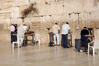 At the Wailing Wall in Jerusalem clipart
