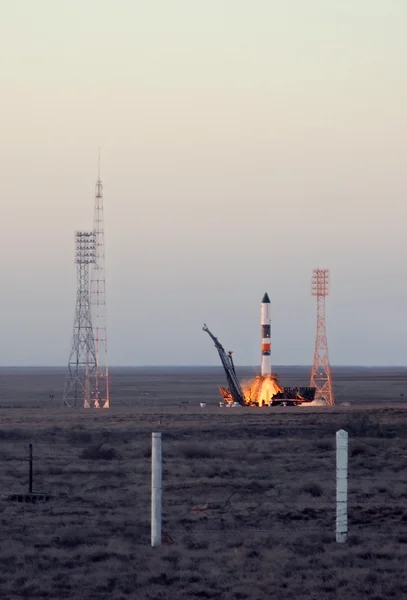 Ракетный запуск российского прогресса — стоковое фото