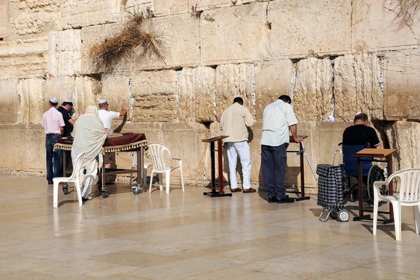 No muro das lamentações em Jerusalém — Fotografia de Stock