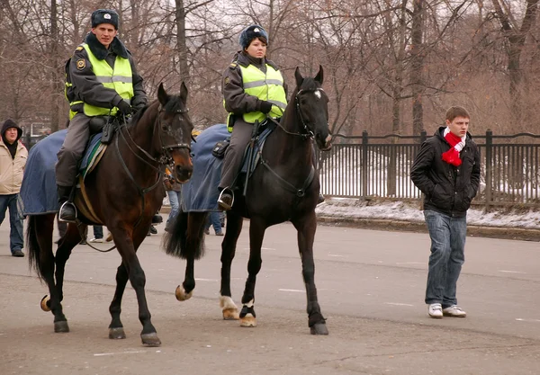 Lovas rendőrség Moszkvában — Stock Fotó