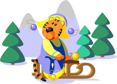 Tiger winter color 01 clipart