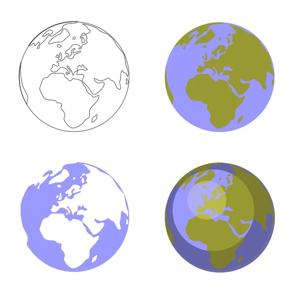 Terra globo definido 001 — Vetor de Stock
