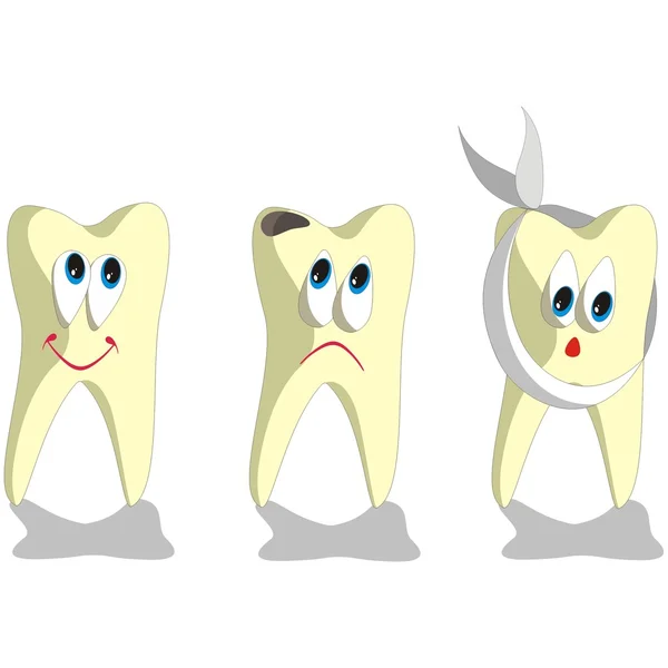 Conjunto de desenhos animados de dentes 001 — Vetor de Stock
