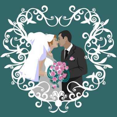 Wedding couple 06 clipart