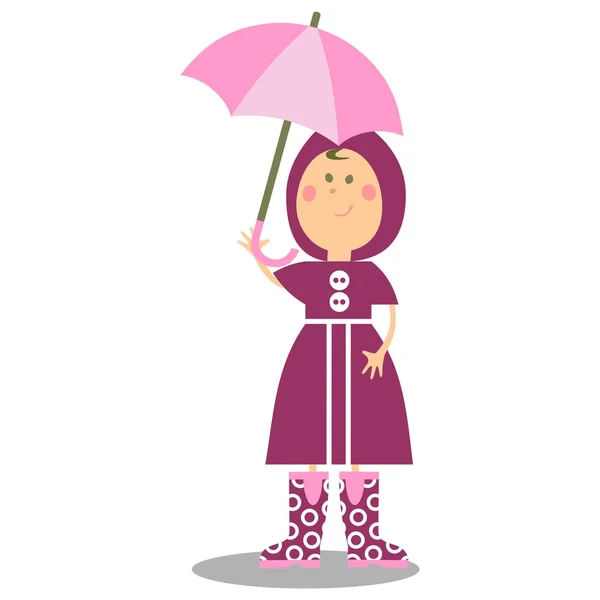 Chica caminando con paraguas 19 — Vector de stock