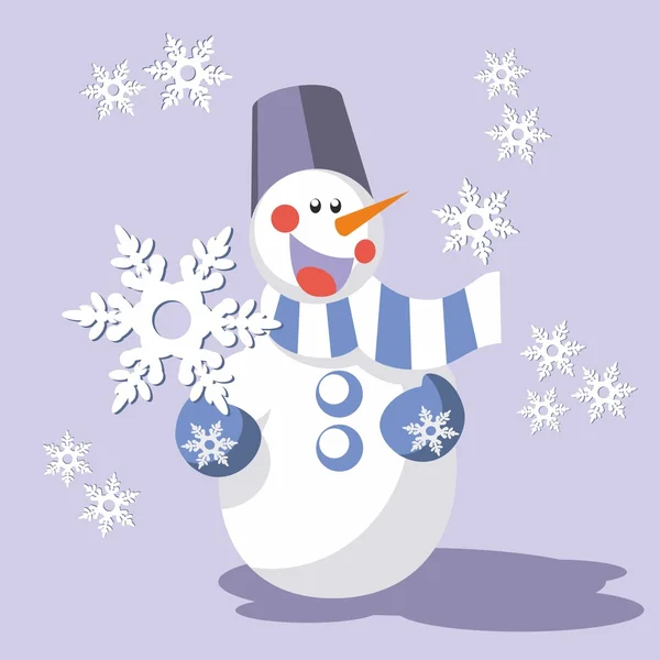 Snowman color 08 — Stock Vector