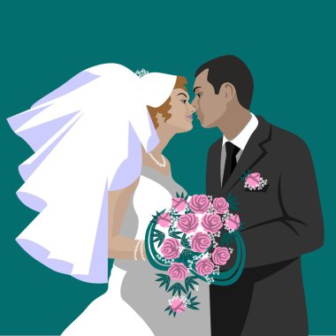 Wedding couple 05 clipart