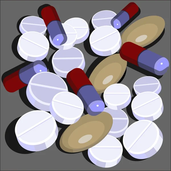 Pilules en couleur 01 — Image vectorielle