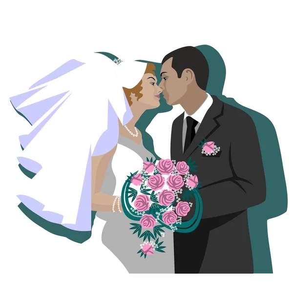 Düğün çifti 04 — Stok Vektör