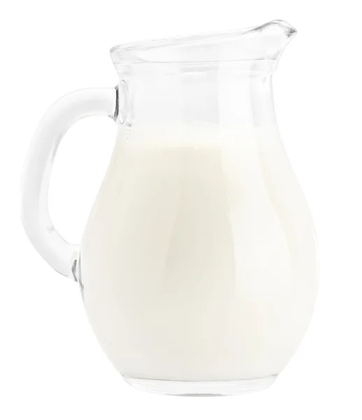Milch im Krug isoliert — Stockfoto