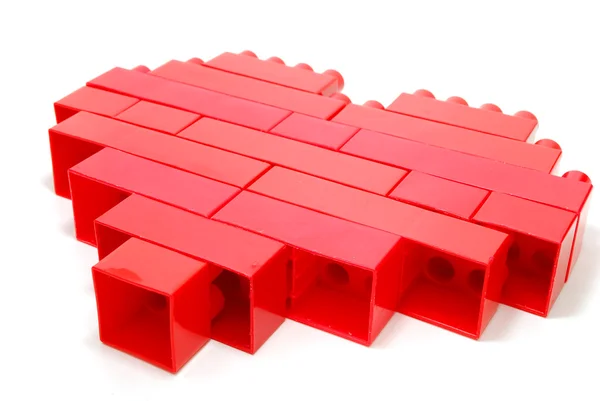 Lego rood hart — Stockfoto