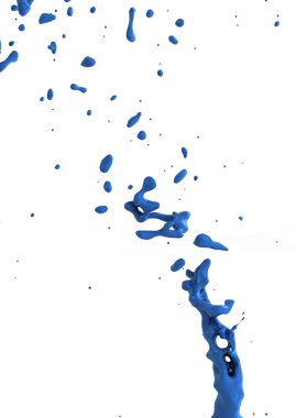 Blue liquid splash isolated on white background clipart