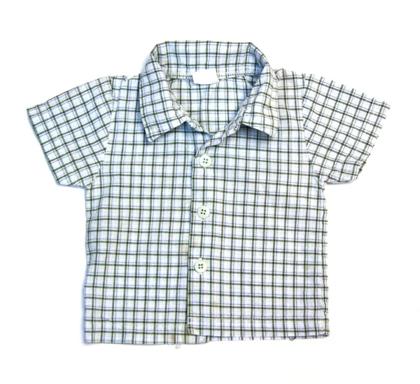 stock image Blue checkered boy shirt isolated on white