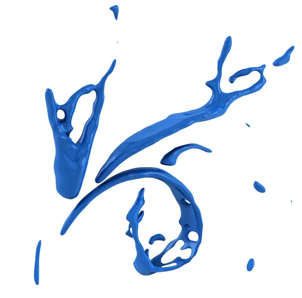 Set of blue liquid splash isolated on white background — Stock Photo, Image