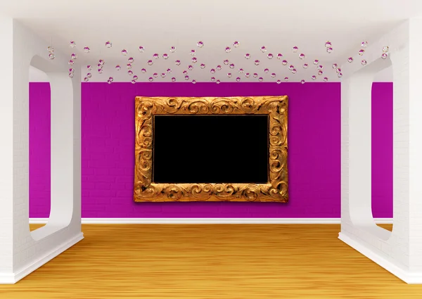 Sala della galleria con cornice dorata — Foto Stock