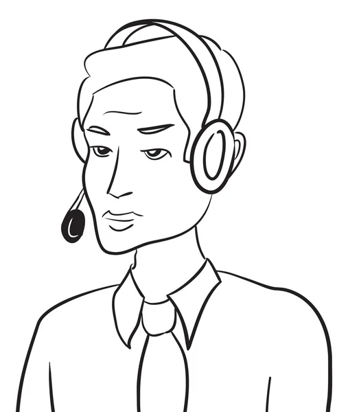 Suporte ao cliente homem falando com fone de ouvido — Fotografia de Stock