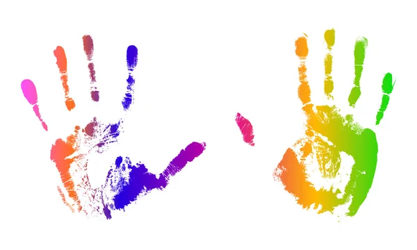 Empreintes de main multicolores — Photo