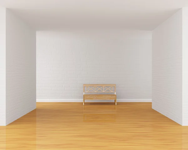 Gallery's hall with bench — Stock Photo, Image