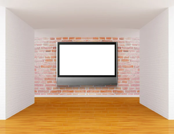 Lege ruimte met flat tv — Stockfoto