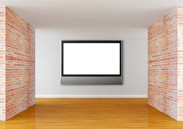 Empty room with flat tv — Stock Photo, Image