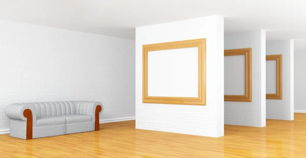 Salón de la galería con sofá —  Fotos de Stock