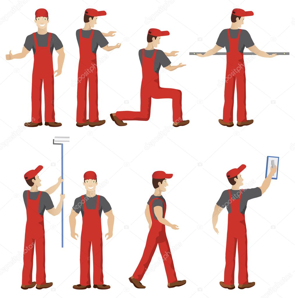 Workers with tools