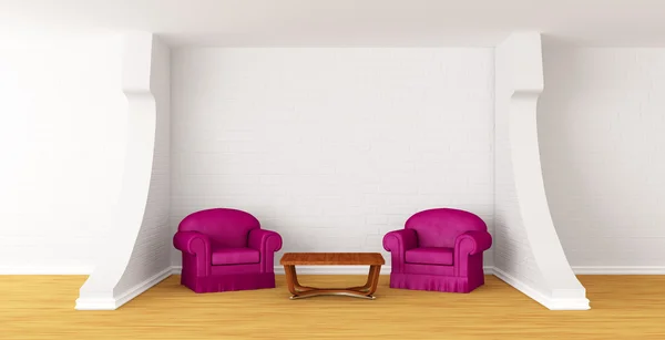 Αίθουσα-Πινακοθήκη του με πολυτελή καρέκλες και ξύλινο τραπέζι — Φωτογραφία Αρχείου