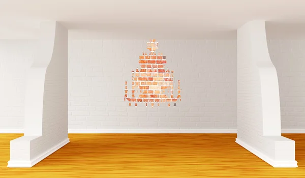 Cameră goală cu siluetă de candelabru — Fotografie, imagine de stoc