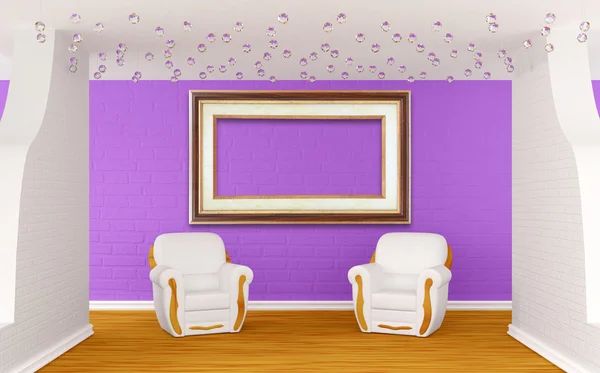 Galeriesaal mit luxuriösen Stühlen — Stockfoto