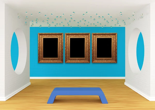 Sala della galleria con panca — Foto Stock