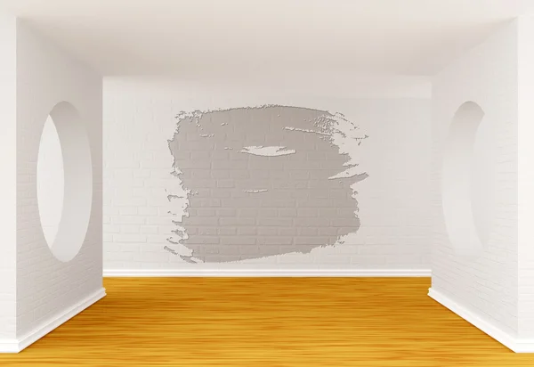 Gallery's hall with splash frame — Stock Photo, Image