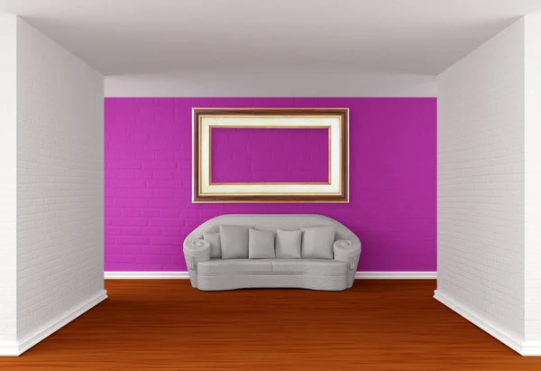 Galeriesaal mit weißem Sofa — Stockfoto