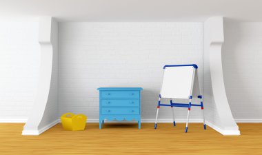 Kid's room with blackboard clipart