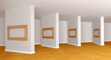 Empty gallery's hall clipart