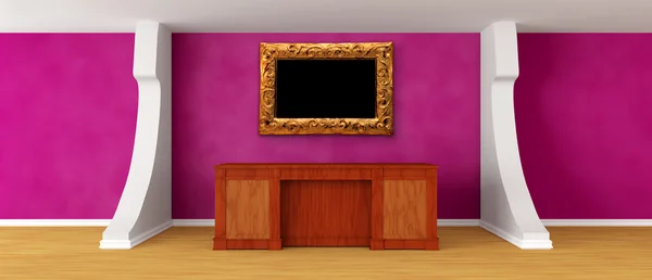 Recepción púrpura moderna con marco adornado — Foto de Stock