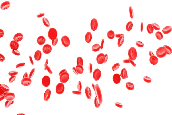 Globules rouges isolés sur blanc — Photo