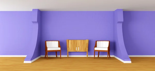 Habitación moderna con sillones de lujo y escritorio —  Fotos de Stock