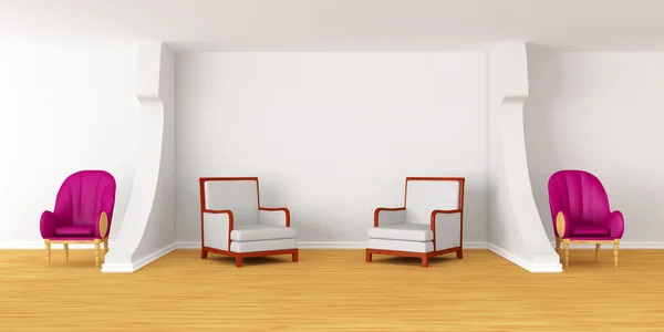Современный номер с роскошными креслами — стоковое фото