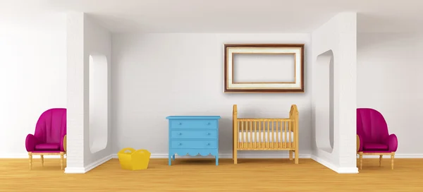 Chambre bébé avec un berceau . — Photo