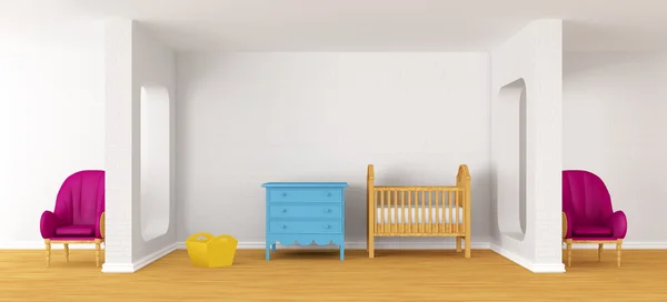 stock image Baby bedroom with a crib.