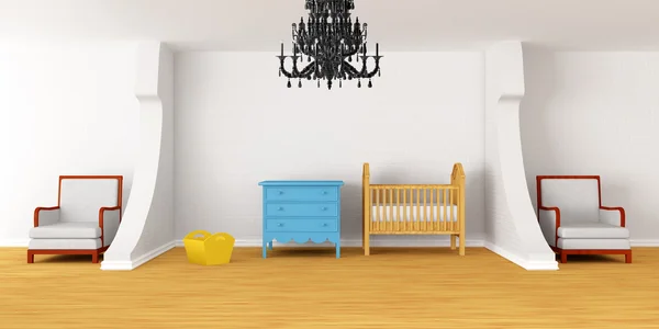 Baby bedroom with a crib. — Stock Photo, Image