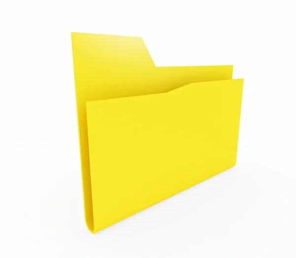 Желтая папка компьютера на белом фоне . — стоковое фото
